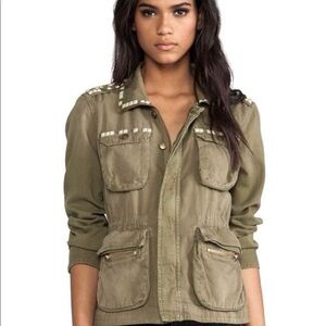 CURRENT ELLIOT women’s 100% cotton Lone soldier jacket green small military